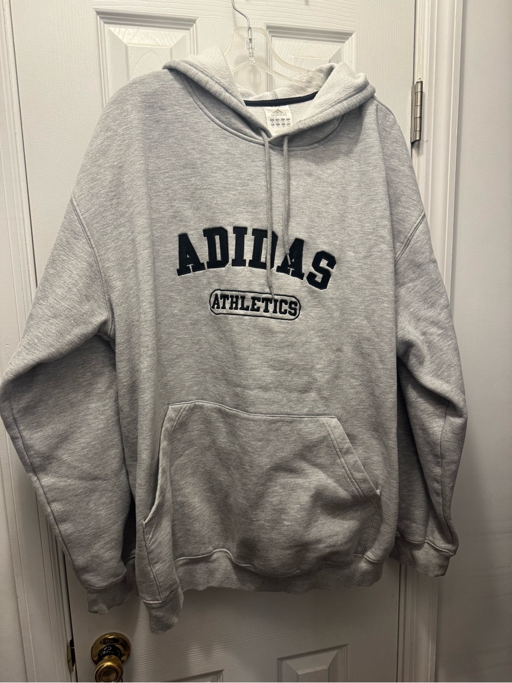 adidas Light Gray Hoodie with Black Logo